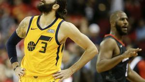 Ricky Rubio, durante la derrota ante Rockets.