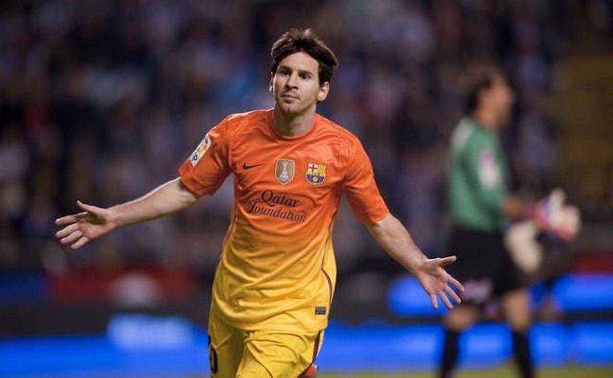 Messi celebra el tercer gol. Messi celebra el tercer gol.