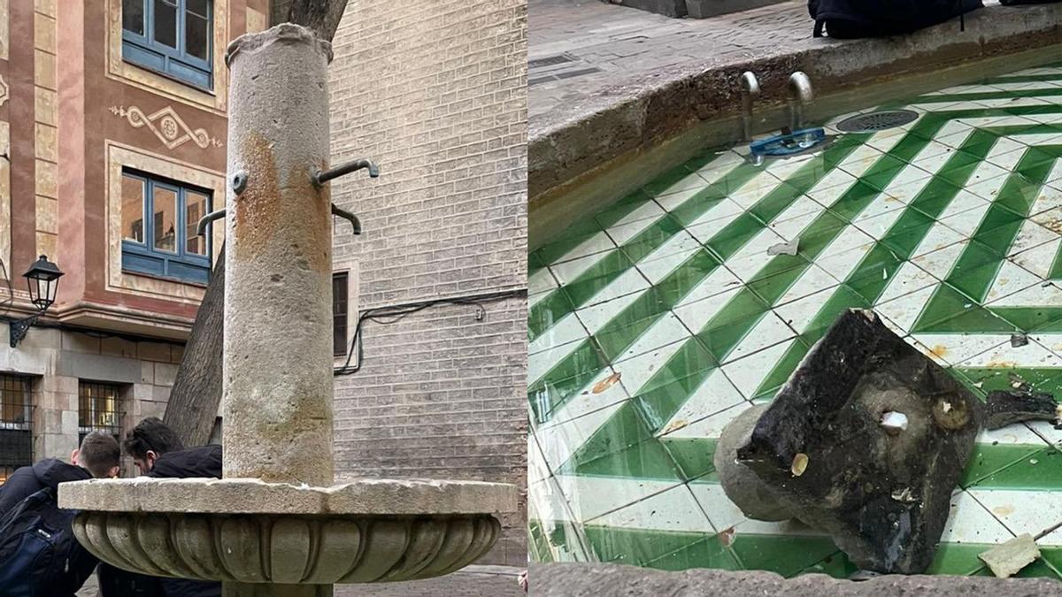 Destrossada la font de la plaça de Sant Felip Neri, a Barcelona