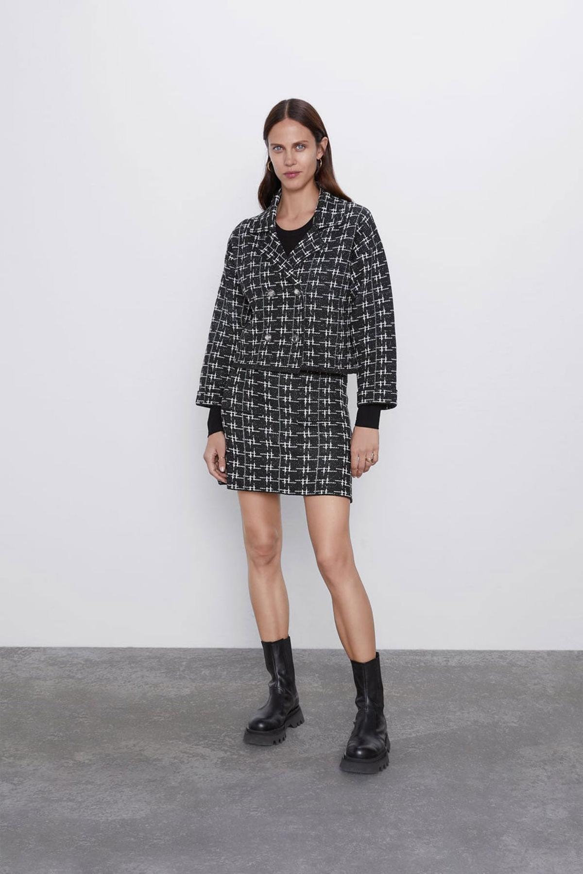 Conjunto de 'tweed' de Zara rebajado.