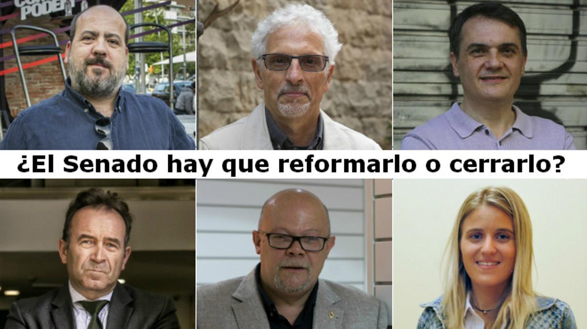 Miquel Calçada (CDC), Carles Martí (PSC), Núria Carreras (PPC), Óscar Guardingo (En Comú Podem), Santiago Vidal (ERC) i Xavier Alegre (Ciutadans) responen: ¿El Senat s’ha de reformar o canviar? 