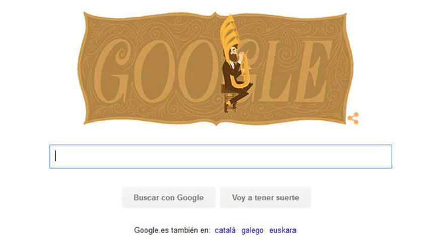 Google homenajea a Adolphe Sax en su nuevo doodle.