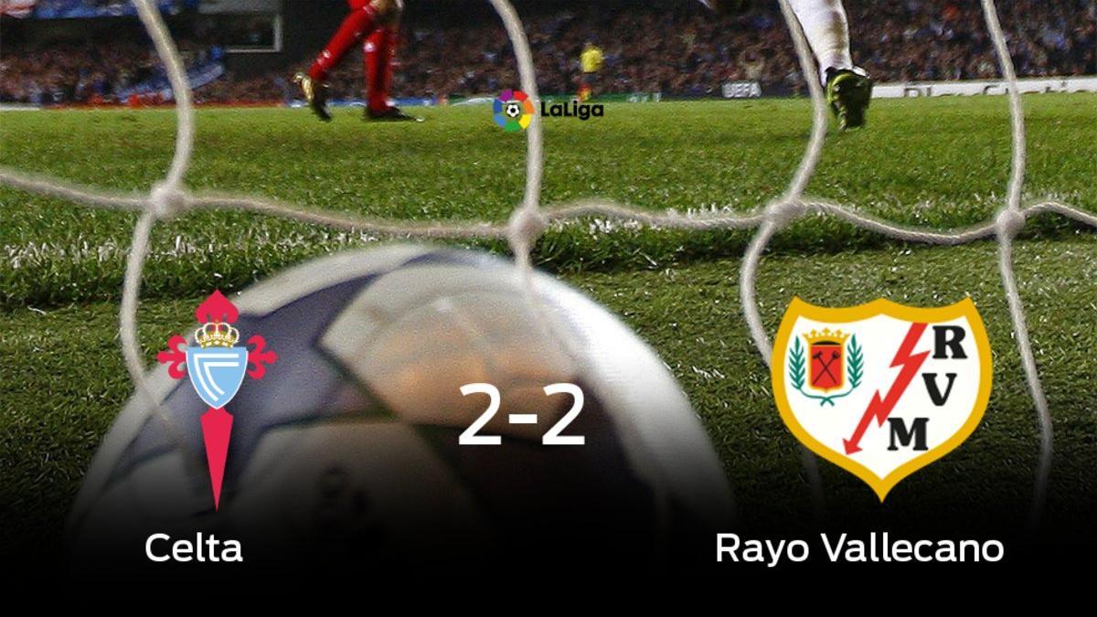 El Celta y el Rayo Vallecano empatan a 2 en el Abanca Balaídos