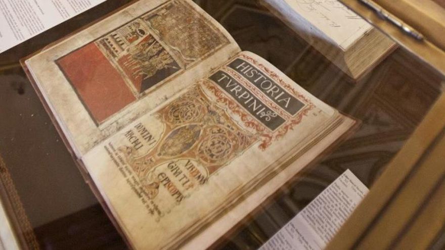 El Códice Calixtino en la Sala Capitular de la Catedral de Santiago.