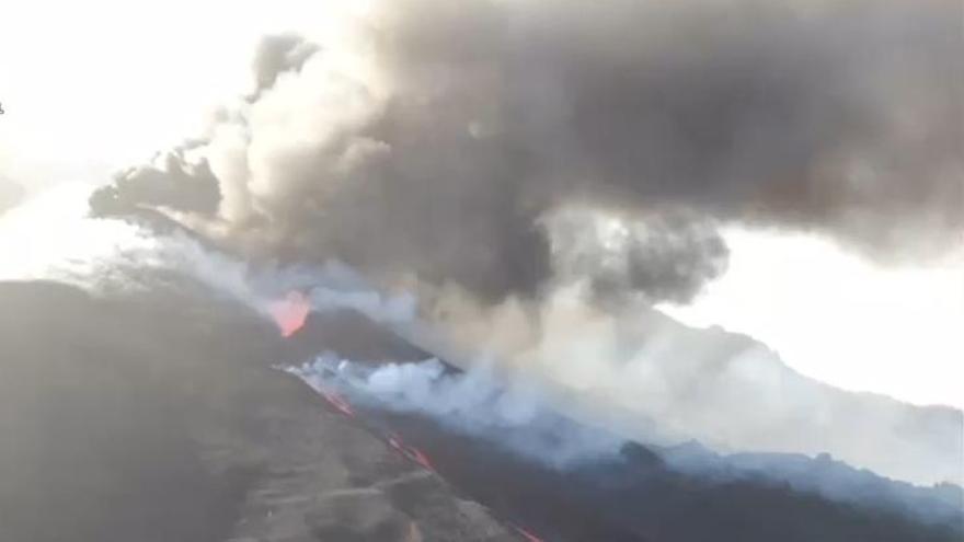 El volcán de La Palma, en su día 14 de erupción