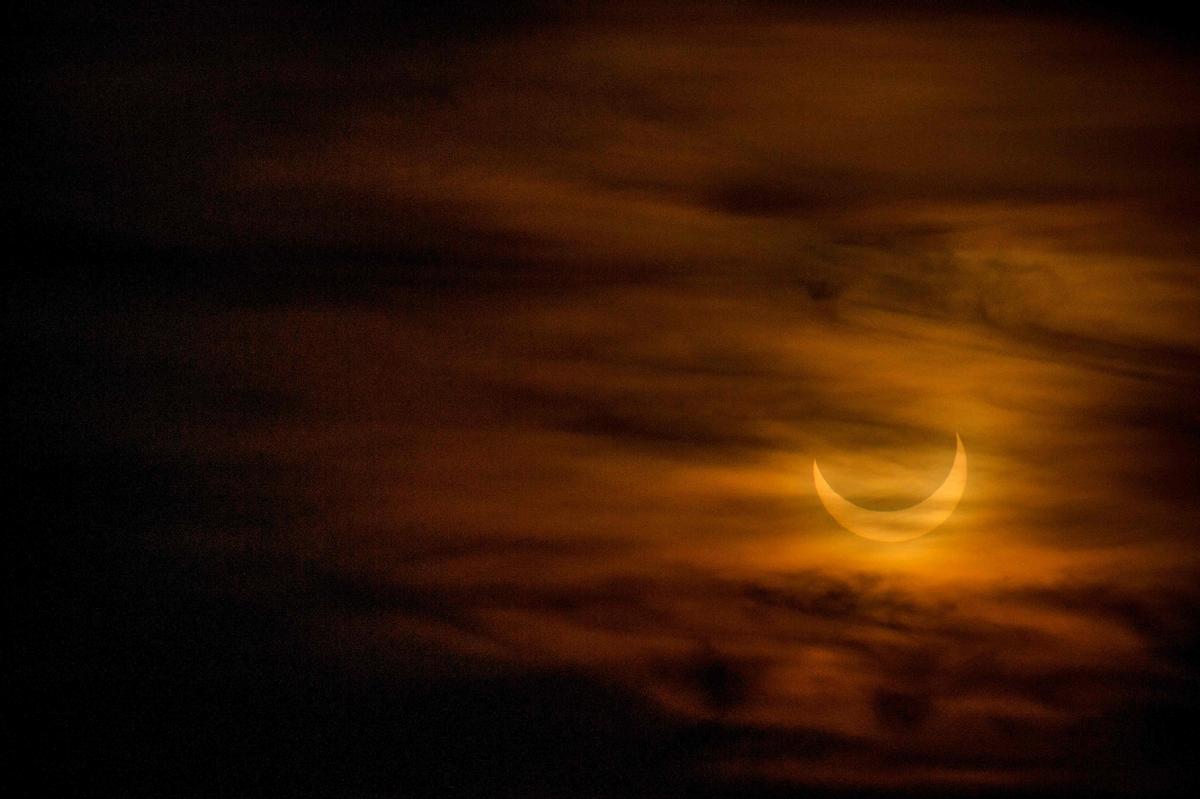 El eclipse anular visto desde Scituate, en Massachusetts, Estados Unidos.