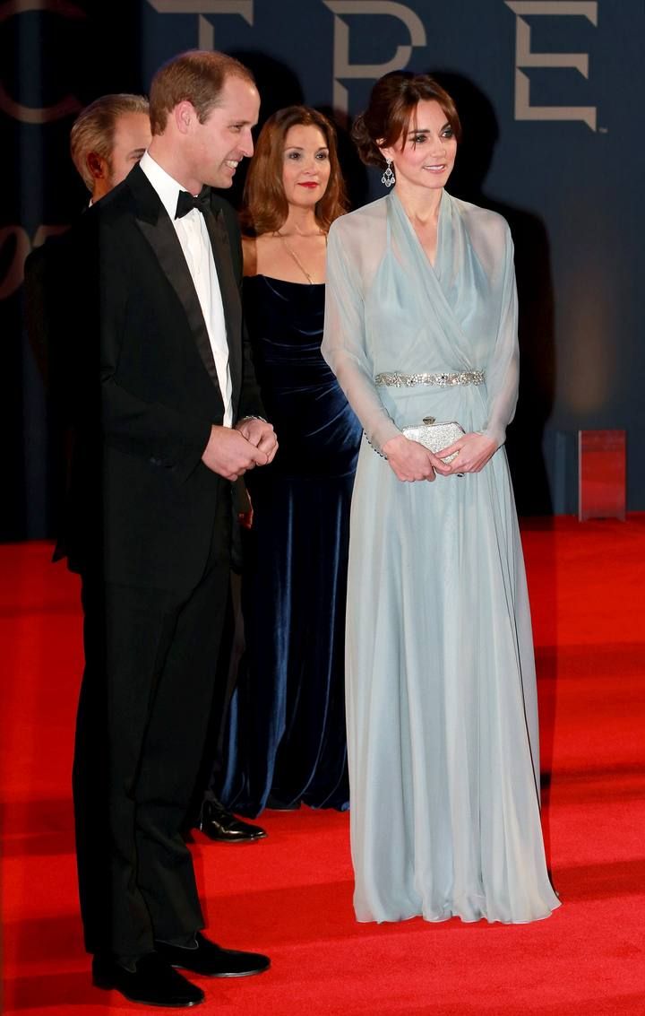 Director Sam Mendes, producer Barbara Broccoli, Duke and Duchess of Cambridge attend The Cinema and Television Benevolent Fund's Royal Film Performance 2015 of the new James Bond 007 film "Spectre" in London, England