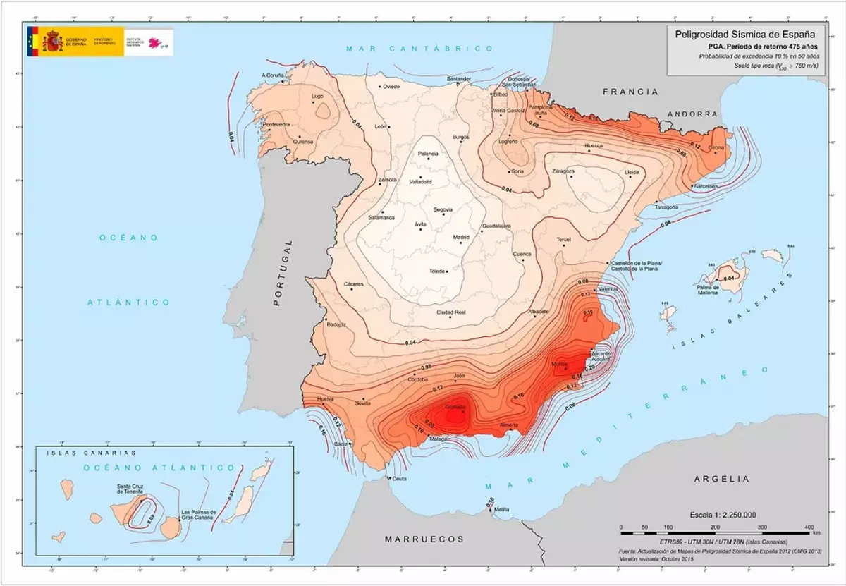 Las zonas de mayor riesgo, en tono oscuro