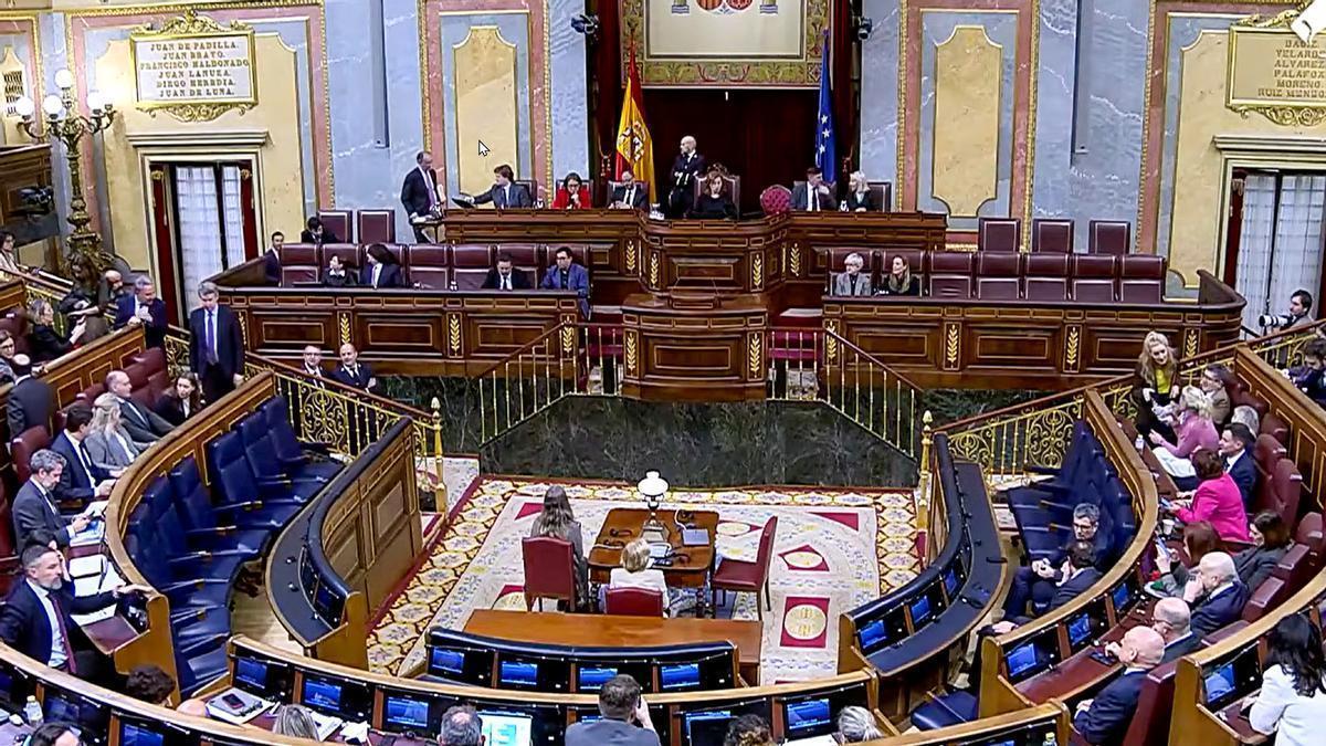 Imagen de la sesión plenaria del Congreso de los Diputados del martes 10 de febrero