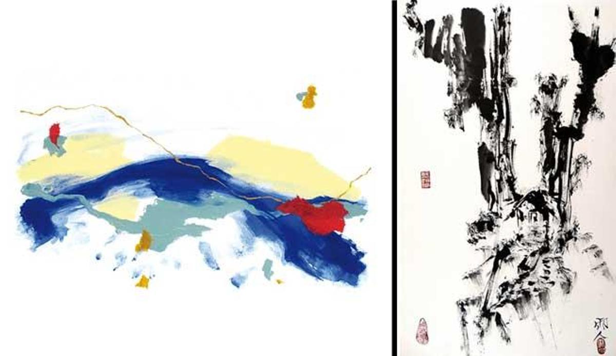 ´Onada Blava´, de Diana Bustamante, y detalle de la secuencia 'Raíces a Ramas' de Gabriel Torres Chalk.