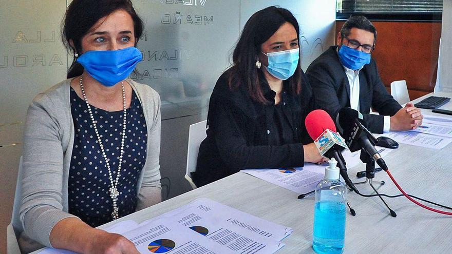 Begoña Veríssimo, Marta Giráldez y Ramón Guinarte, durante su comparecencia.