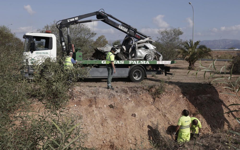 Atasco por un accidente en la autopista de Inca