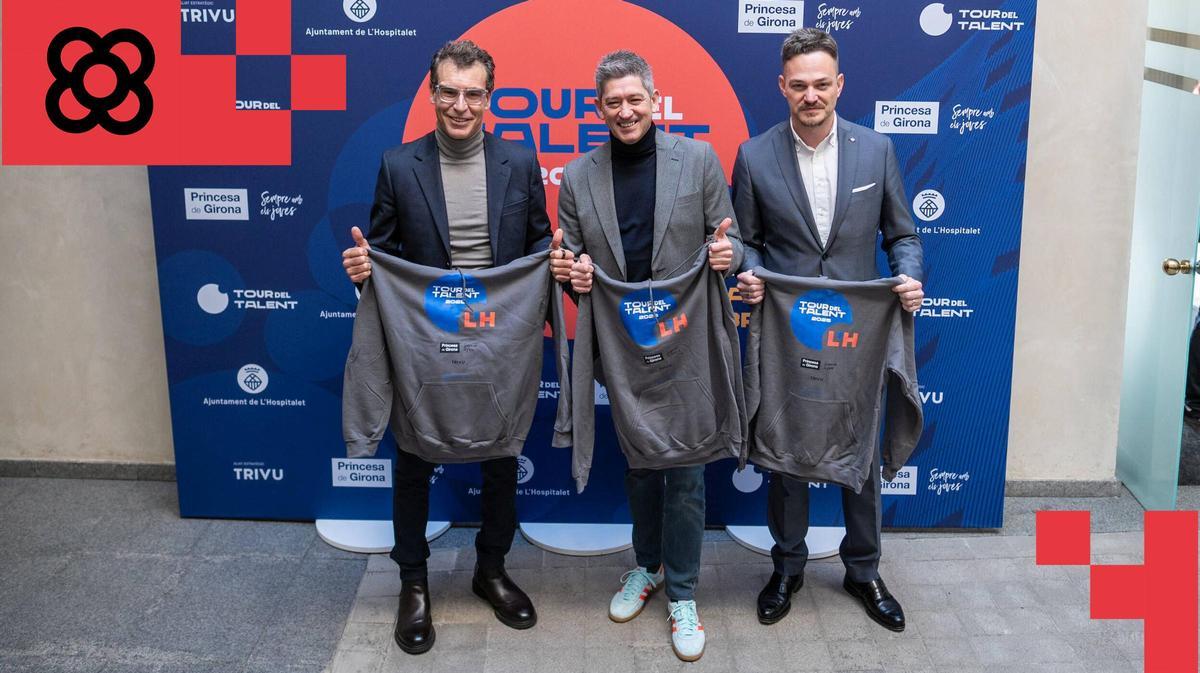 David Quirós Brito, Salvador Tasqué y Felipe Campos Barcelona. David Quirós Brito durante la presentación de la primera parada del Tour del talento 2025