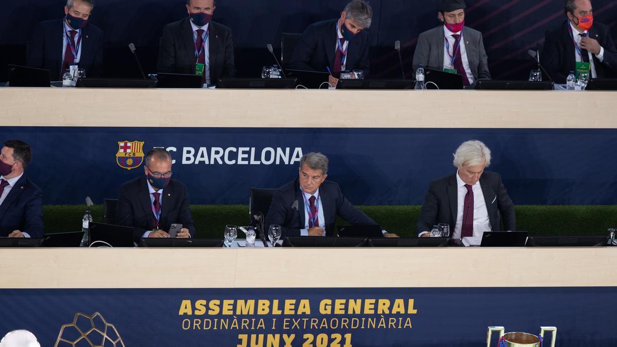 Laporta, durante la Asamblea