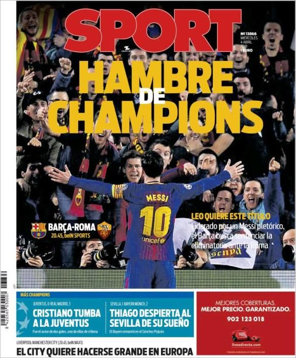 Portadas deportivas del miércoles 4 de abril