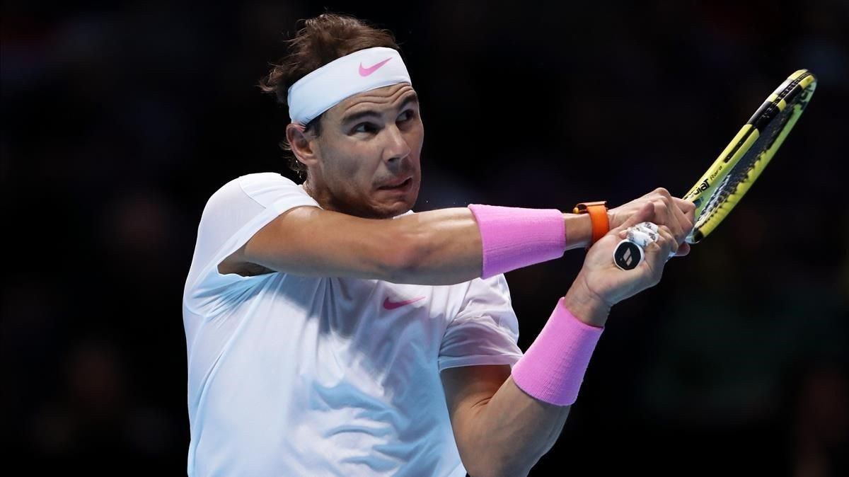 marcosl50882707 london england november 13 rafael nadal of spain plays a191113163203 marcosl50882707 london england november 13 rafael nadal of spain plays a191113163203