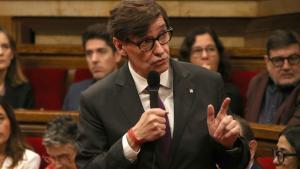 El president de la Generalitat, Salvador Illa, en el Parlament