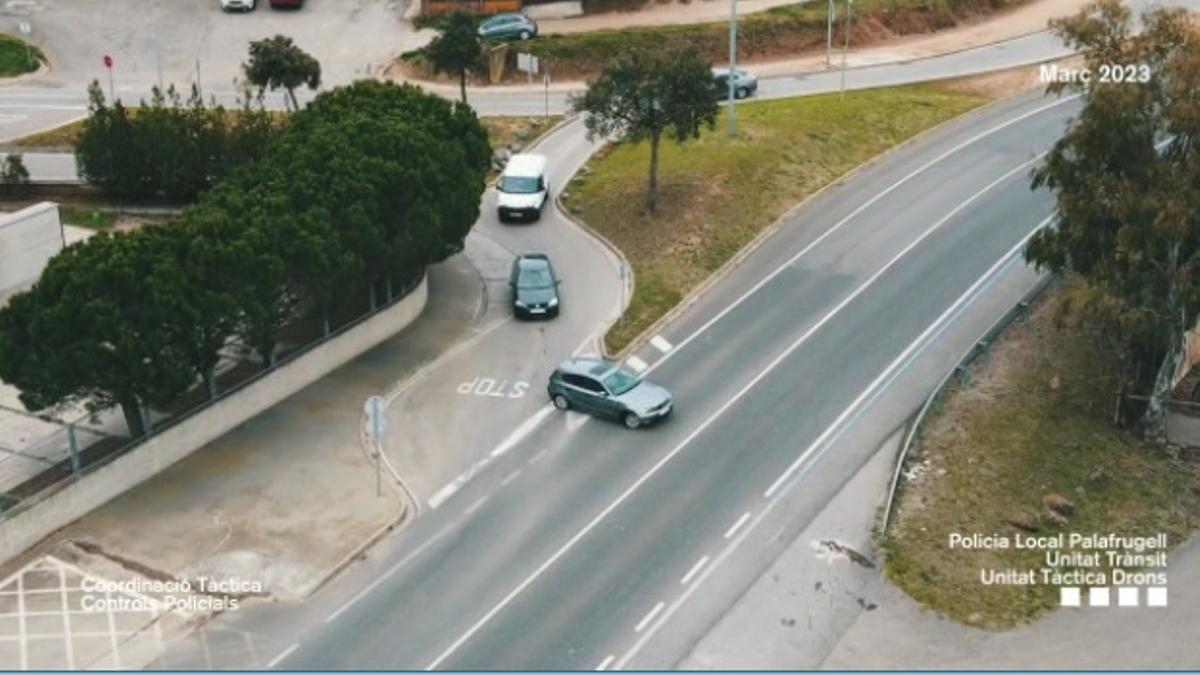 Un imatge captada des del dron de la Policia Local de Palafrugell