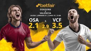 CA Osasuna vs. Valencia CF: horario, TV, estadísticas, clasificación y pronósticos