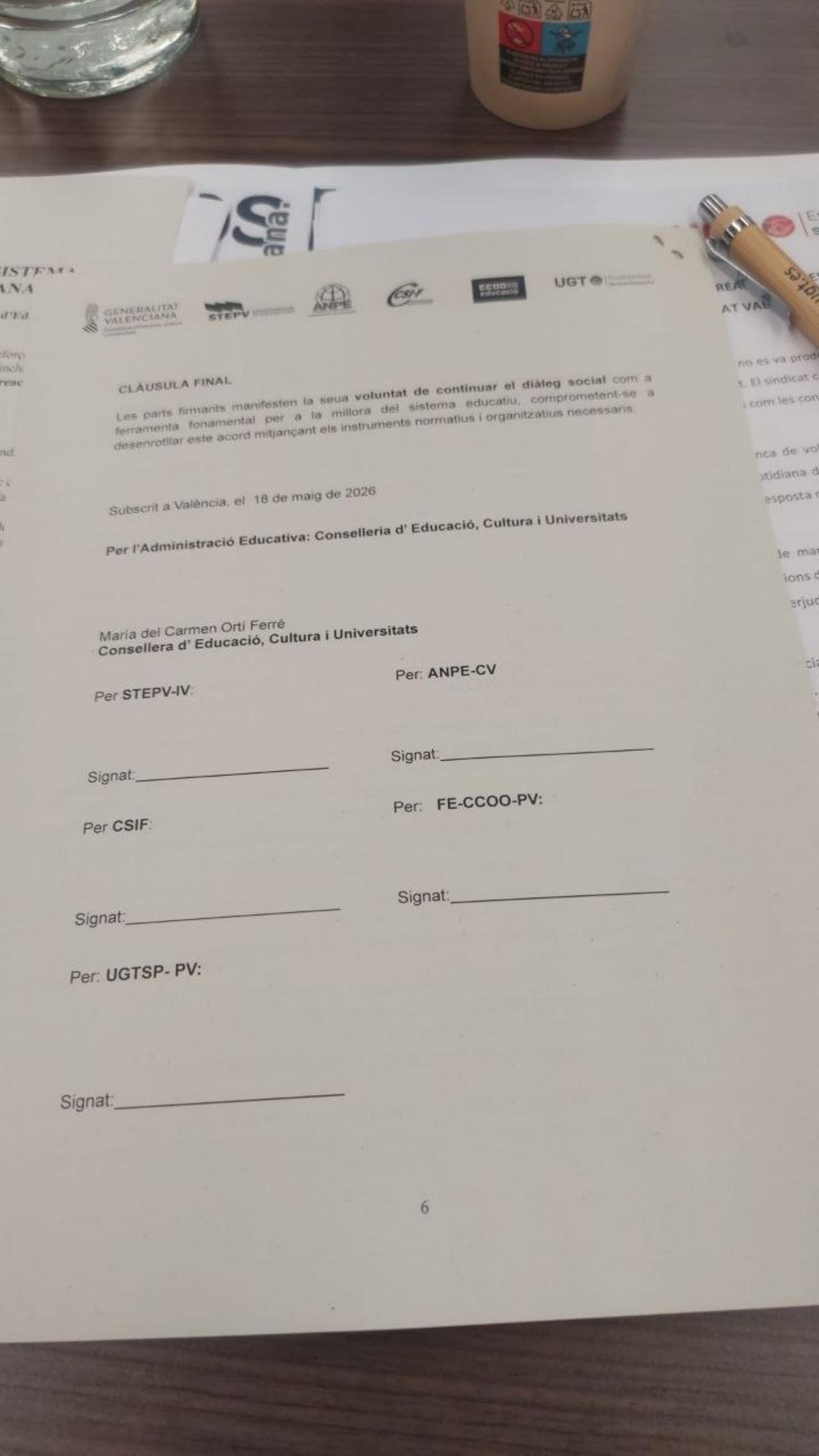 La última oferta de la Conselleria de Educación para zanjar la huelga de los profesores