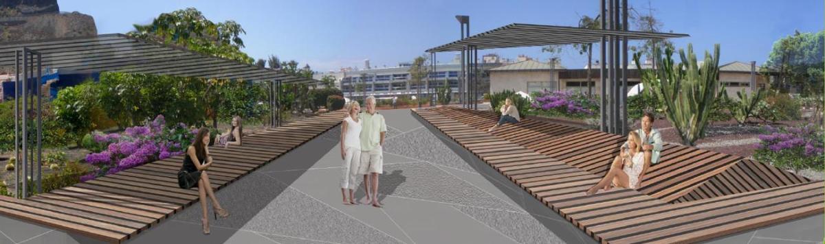 Recreación de cómo podráser  el futuro de la Plaza de Las Gañanías.