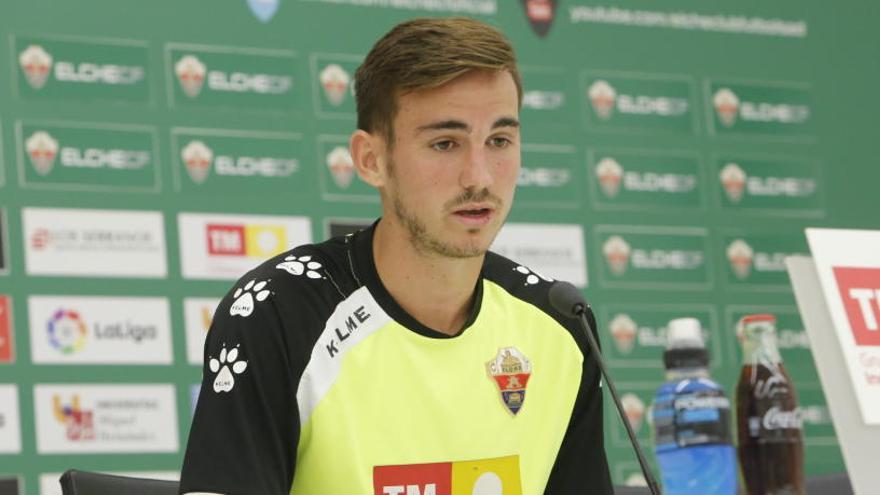 Fabián, esta mañana, en la sala de Prensa del Martínez Valero