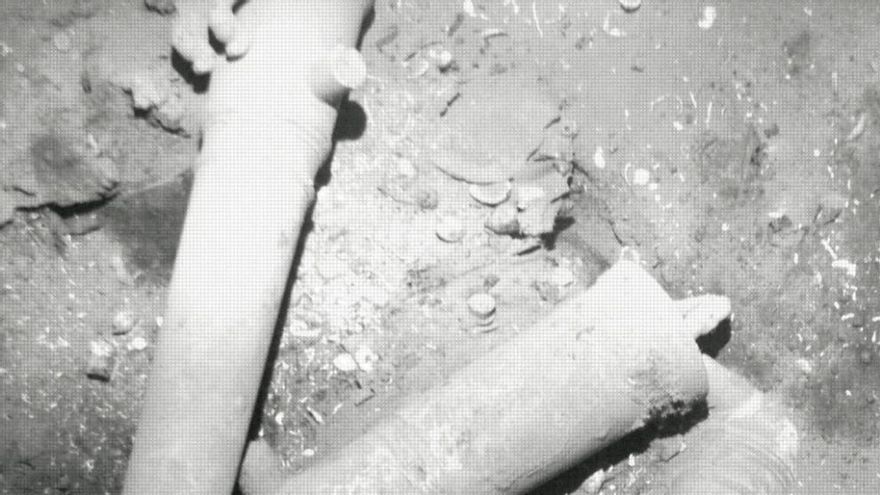 Cañón del pecio localizado. // Efe