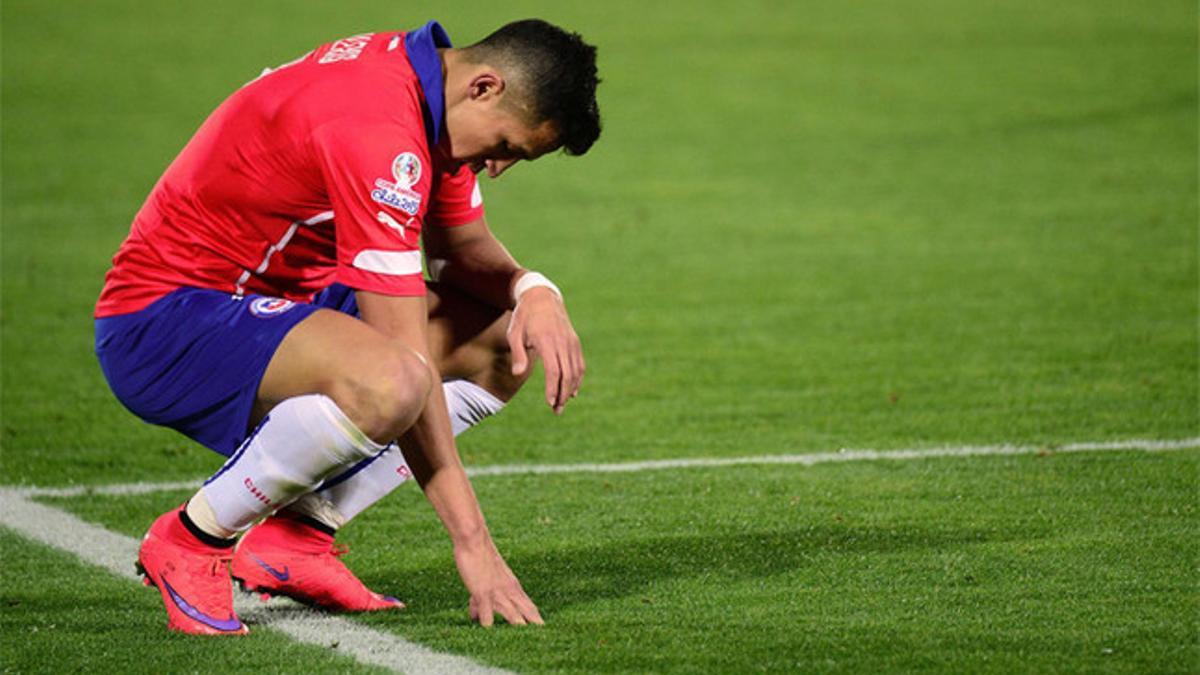 Alexis Sánchez en un instante del Chile-México de la Copa América 2015