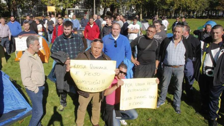 Un momento de la acampada iniciada el jueves pasado.