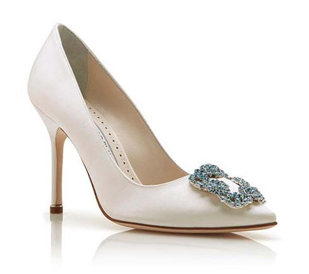 Zapatos de novia con detalles de Manolo Blahnik