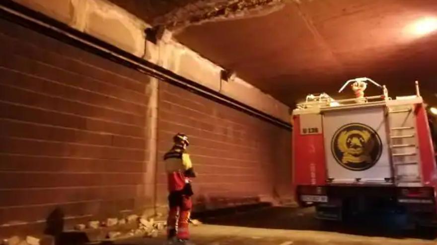 Desprendimientos en el túnel del parque Santa Catalina