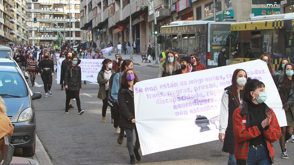 La marcha del 8-M por la calle Juan XXIII./ /I.OSORIO