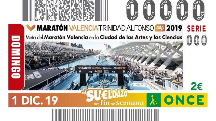 El Maratón de València 2019 protagonizará el cupón de la ONCE del 1 de diciembre