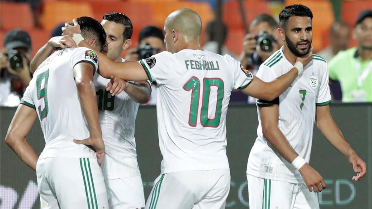 La selección de Argelia celebra un gol en la pasada Copa África de Naciones