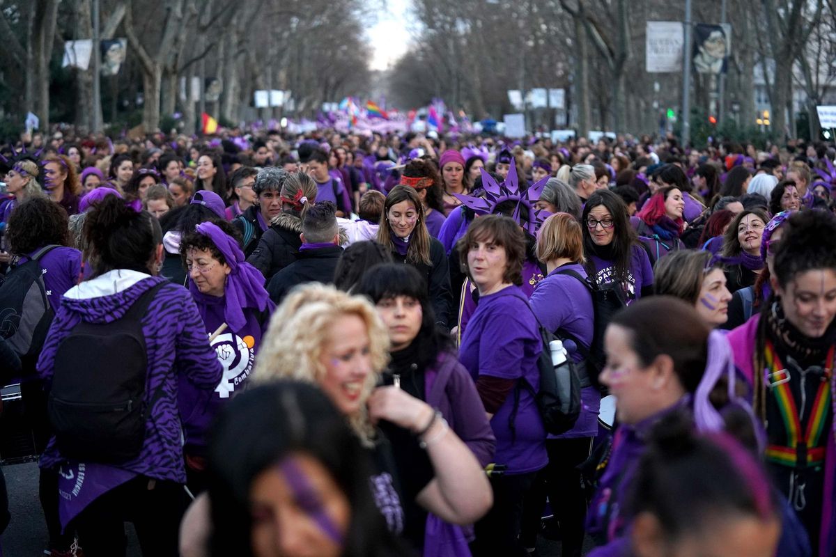 Imágenes de la manifestación feminista en Madrid