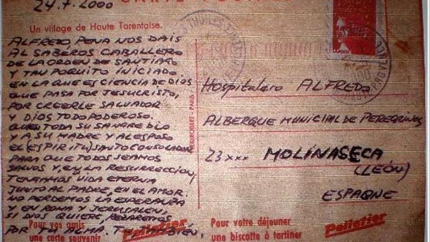 La postal firmada por ´Louis Joseph, futuro Papa Benedicto XVI´