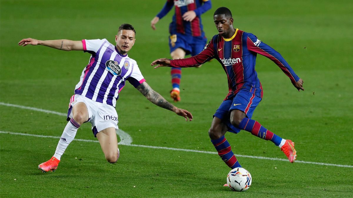 Dembélé, durante el partido contra el Valladolid