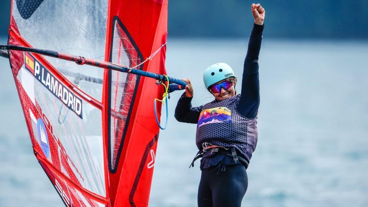 Pilar Lamadrid, durante una competición