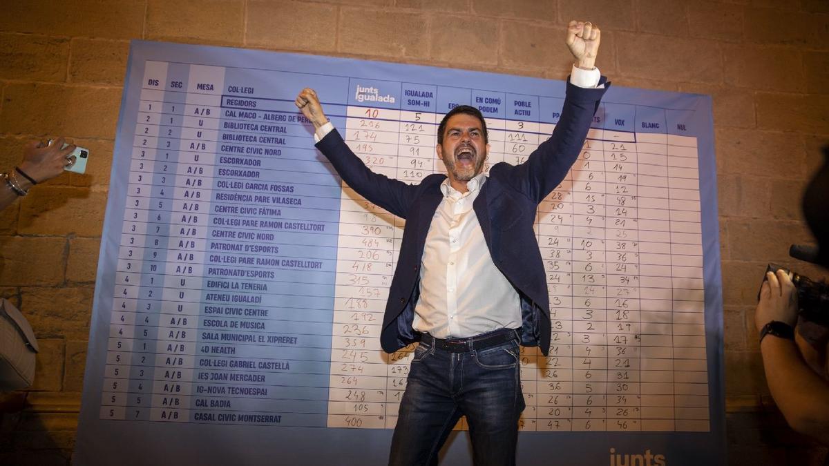 Marc Castells després de guanyar les eleccions municipals a Igualada