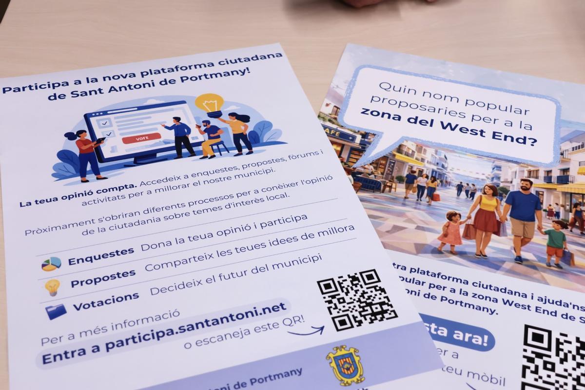 Folletos de la nueva plataforma digital de pariticipación ciudadana.