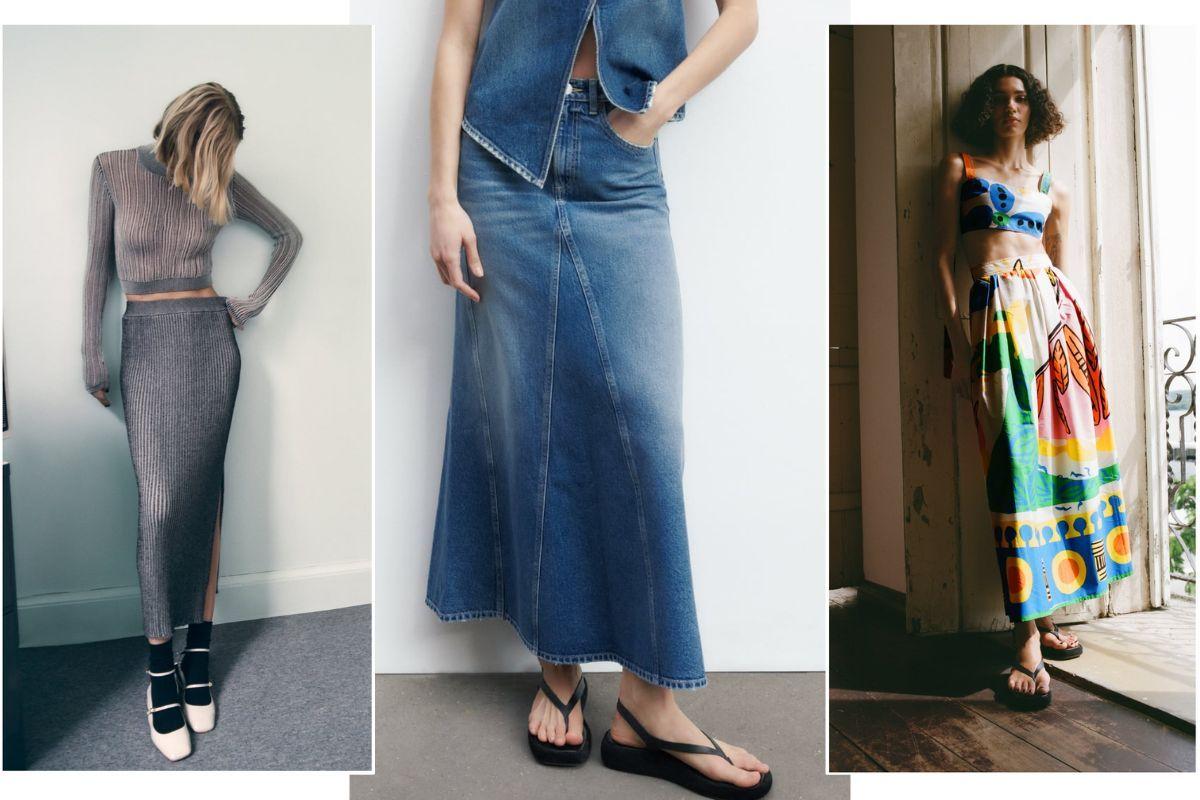 Las faldas largas de la colección de primavera 2023 de Zara