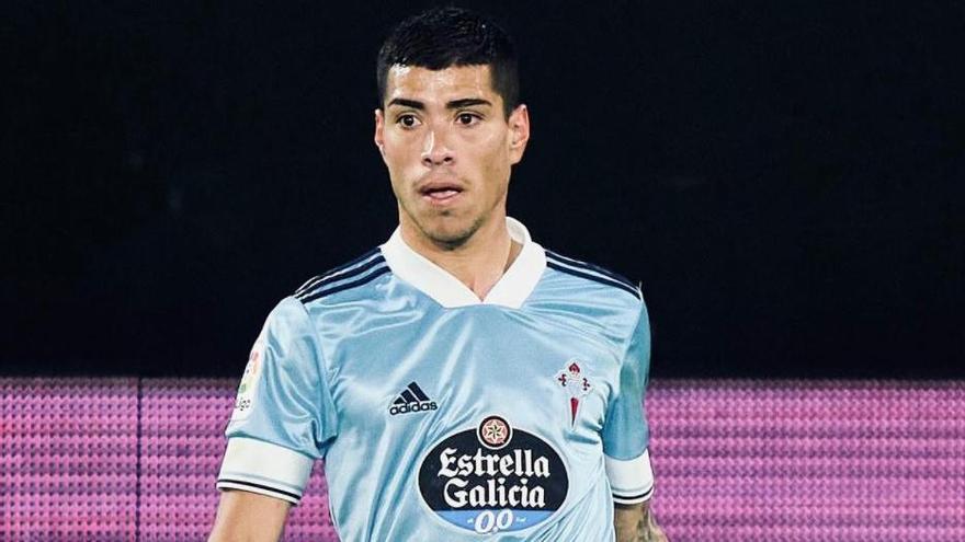 Lucas Olaza, en uno de sus últimos partidos con el Celta.