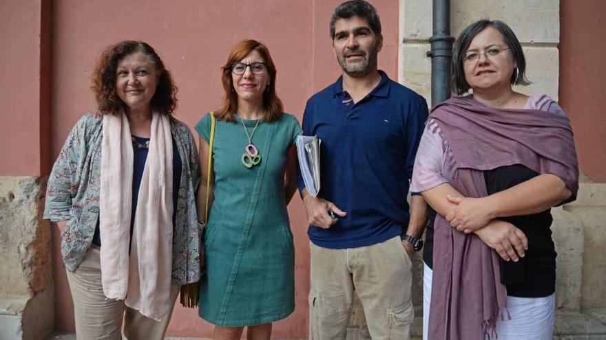 Mae de la Concha, Laura Camargo, Jorge Sans y Cristina Gómez, ayer en CineCiutat.