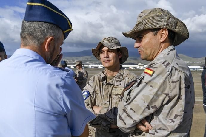 CANARIAS Y ECONOMIA 18-01-2019 BASE AEREA DE GANDO. TELDE-INGENIO. Ejército del Aire. Bienvenida del escuadrón del 10ª contingente del destacamento rappa en Sigonella.  FOTOS: JUAN CASTRO