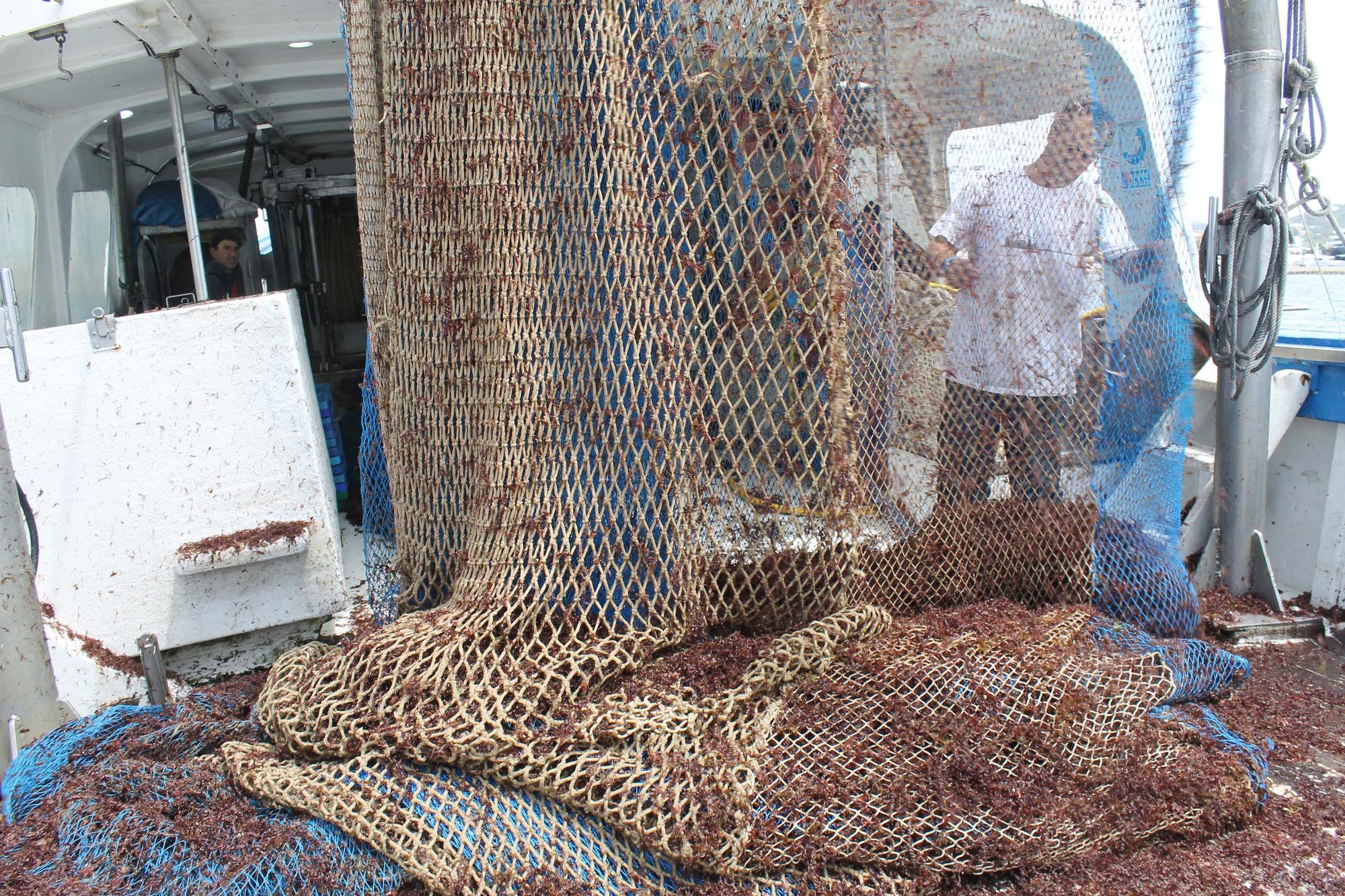 A bordo del ‘Charpat Segundo’, uno de los arrastreros convocados a la huelga contra la «criminalización» de la pesca y las medidas de la UE