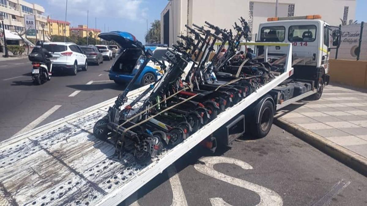 Retiran 40 patinetes eléctricos en San Bartolomé de Tirajana tras una semana de controles policiales