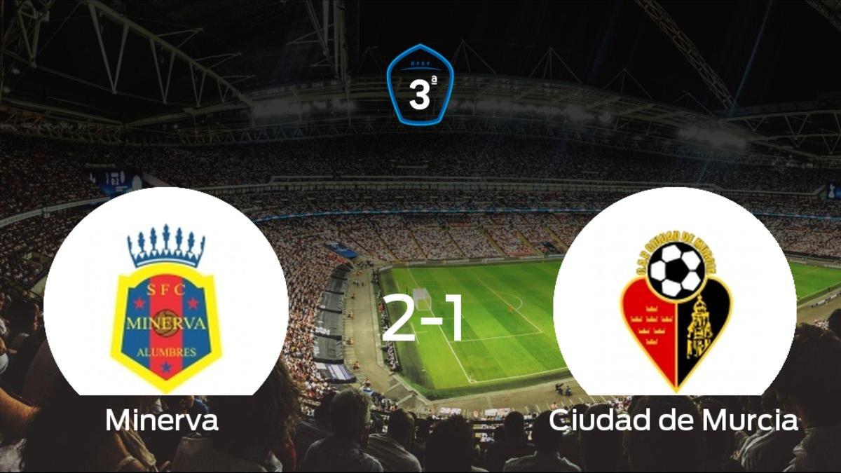 El Minerva ganó 2-1 en casa al Ciudad de Murcia