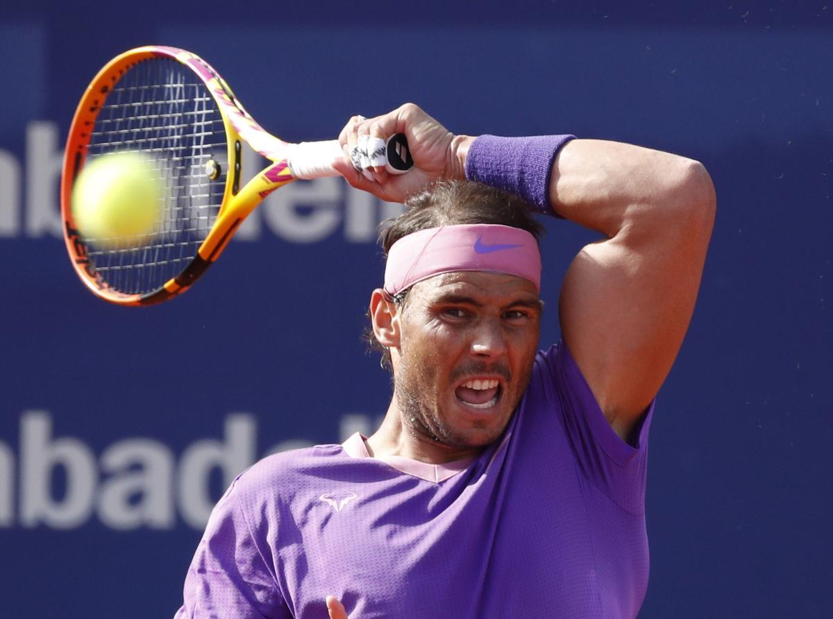 Rafa Nadal, en un momento del partido ante Stefanos Tsitsipas.