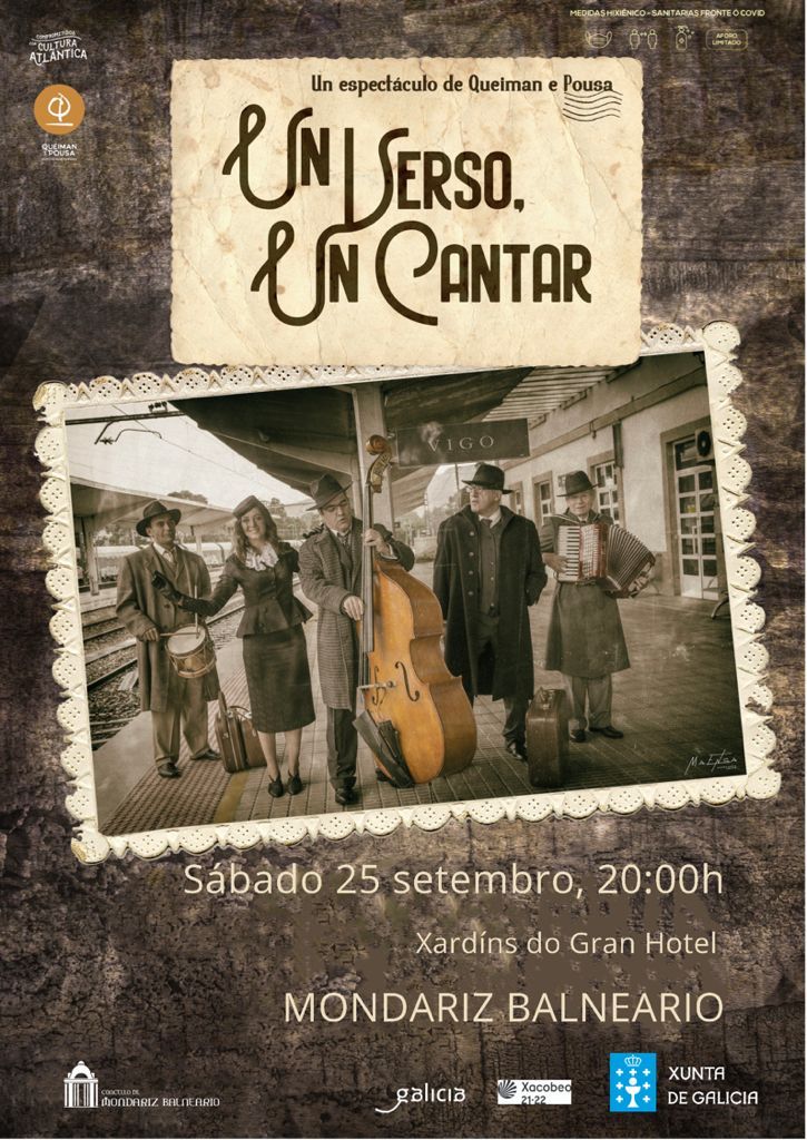 Cartel promocional del concierto del Bruxo Queimán y Andrea Pousa