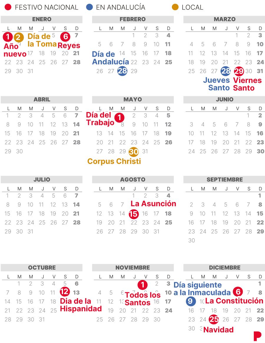 Calendario Laboral Granada 2024